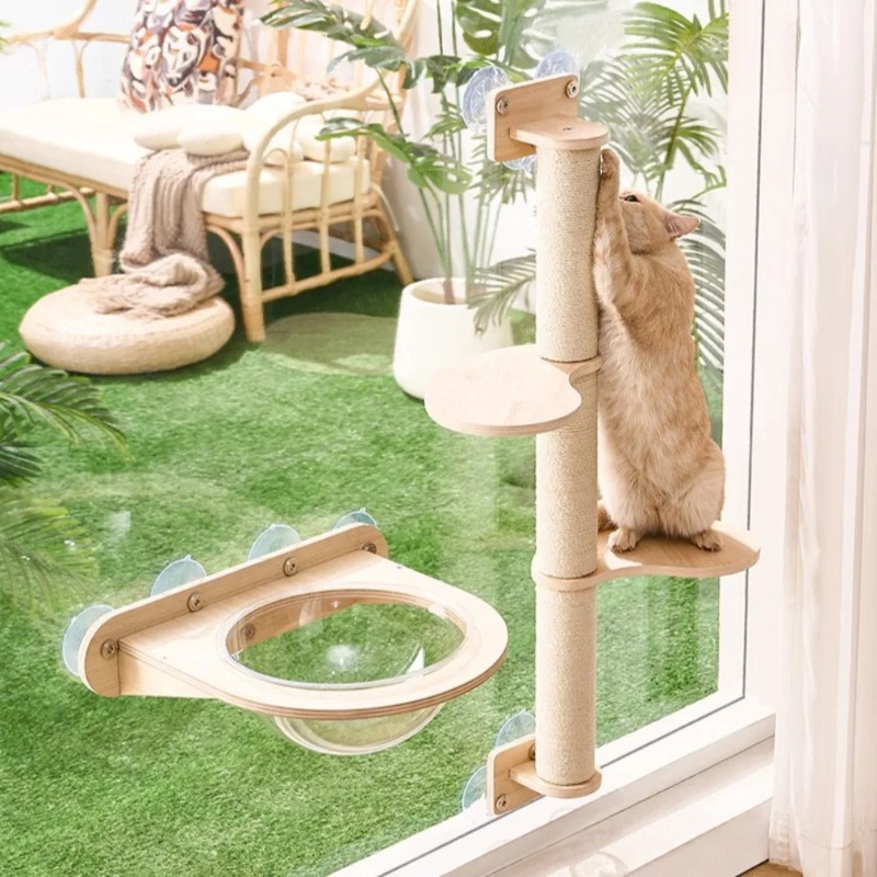 Cat Window Perch - Cat Window Perch with Wooden Frame