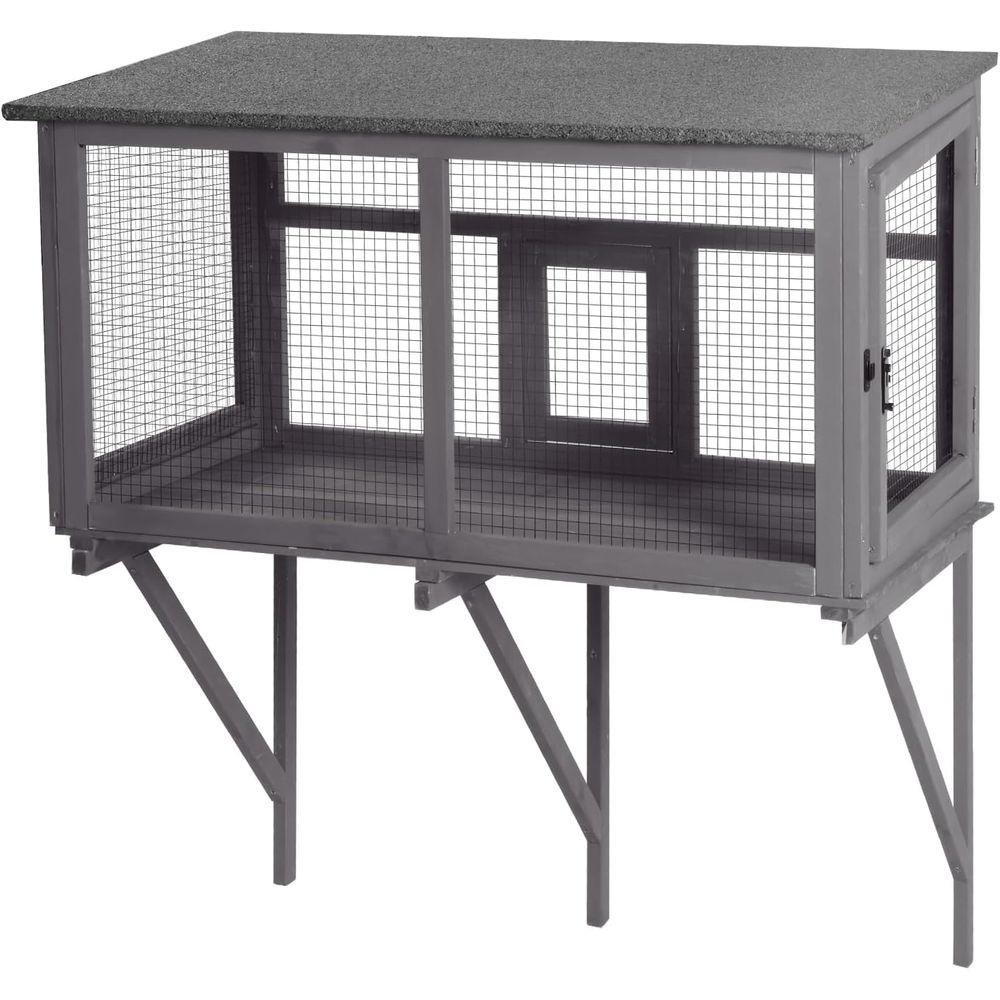 Cat Window Perch - Outdoor Cat Enclosure with Weatherproof Roof