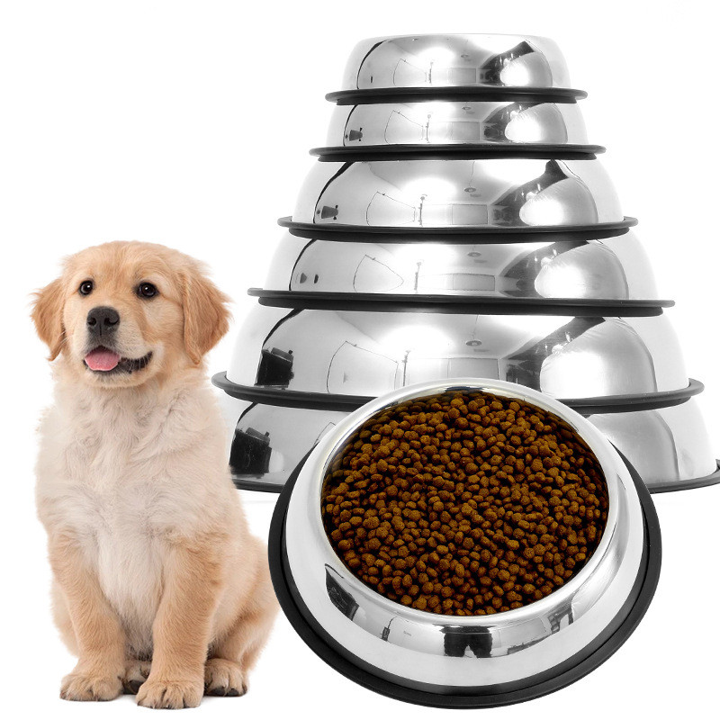 Pet Supplies Dropshipping - Non-slip Stainless Steel Dog Bowl, Durable