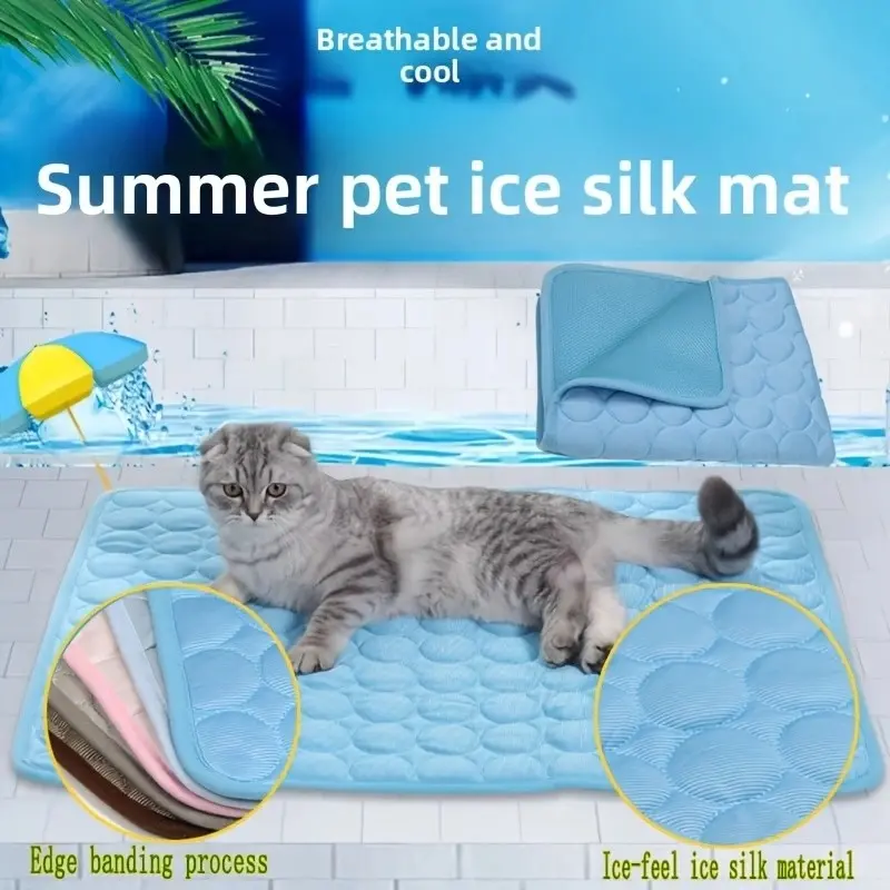 Dog Cooling Mat - Pet Summer Ice Silk Cooling Pad,