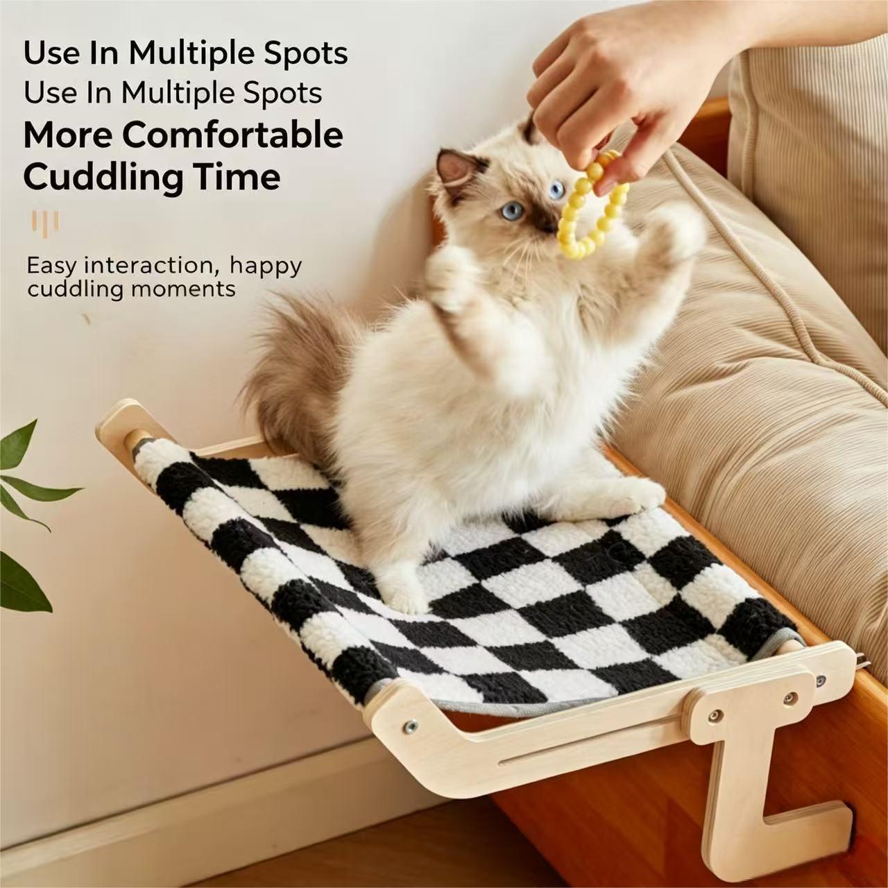 Cat Window Perch - Adjustable Wooden Cat Window Perch Bed