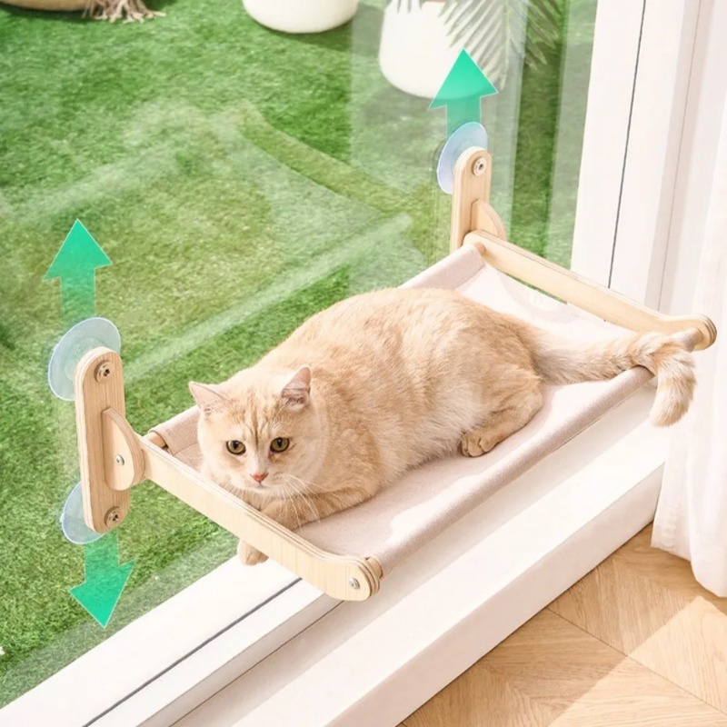 Cat Window Perch with Wooden F - Cat Window Perch 评论和价格