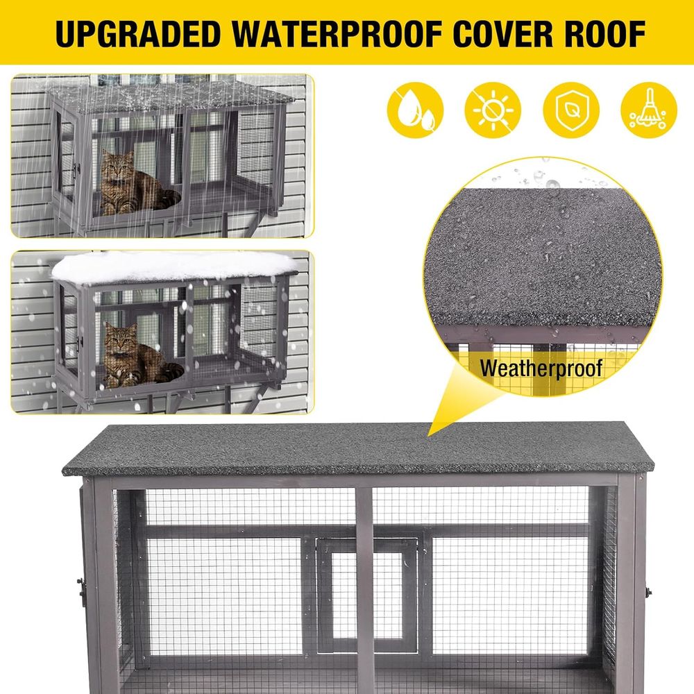 Outdoor Cat Enclosure with Wea - Cat Window Perch 评论和价格
