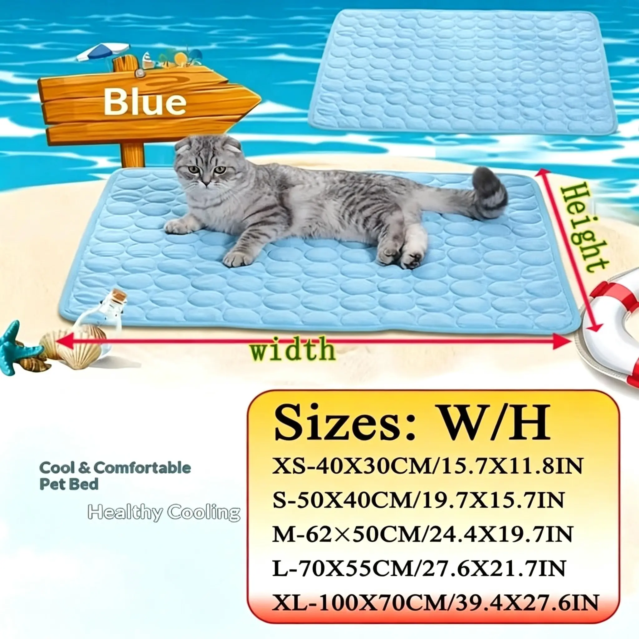 Pet Summer Ice Silk Cooling Pa - Dog Cooling Mat 评论和价格