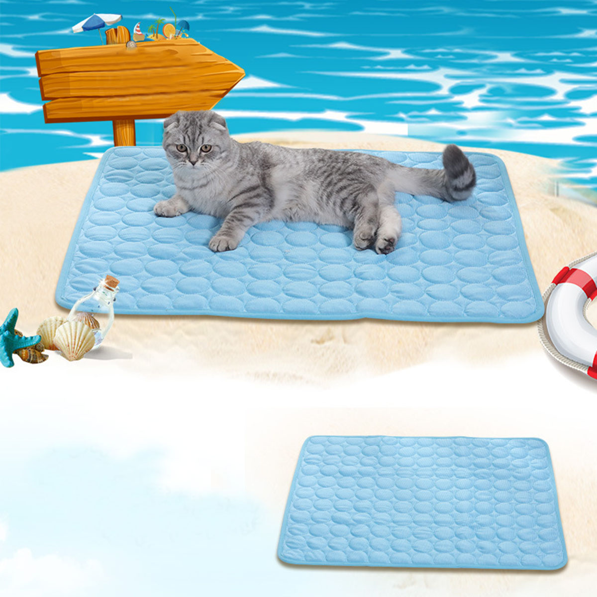 Pet Ice Mats Summer Cat Dog So - Dog Cooling Mat 评论和价格