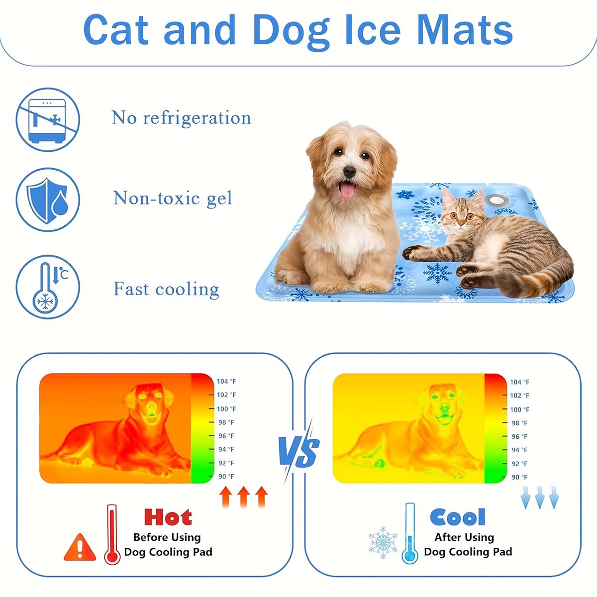 Summer Pet Mat, Pet Ice Mat, D - Dog Cooling Mat 评论和价格